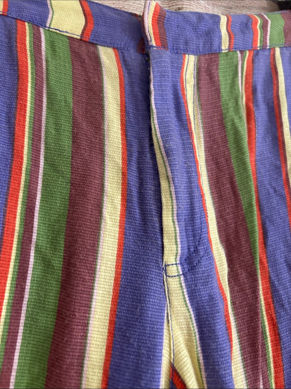 Free People La Paz Slim Striped Purple Wide-Leg Women’s Pants - Picture 5 of 9